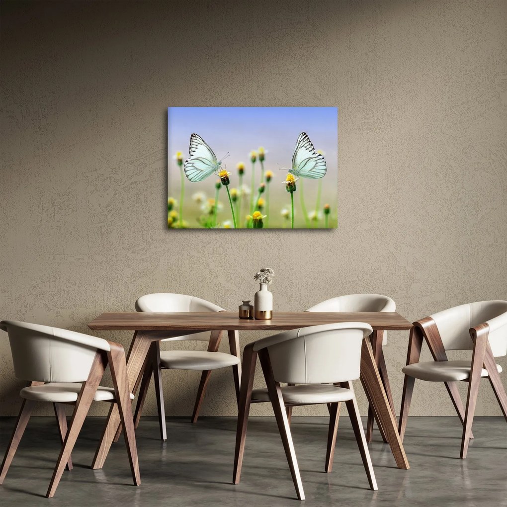 Pillangók eképe a virágon (70x50 cm)