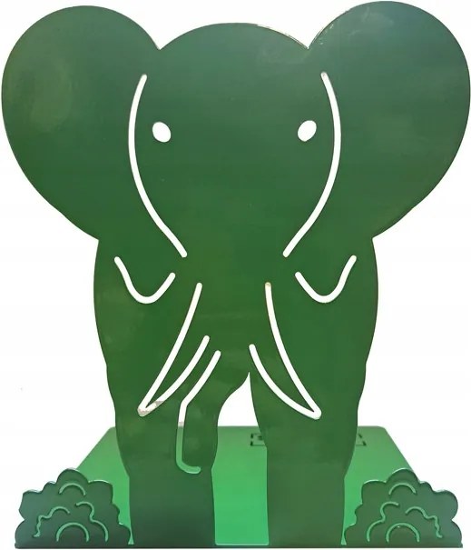 Stabil gyerek könyvtámasz fém Zöld elefánt