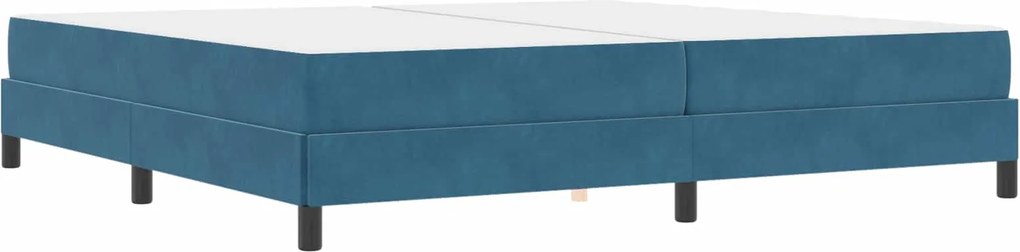 vidaXL Boxrugós ágy matracmal Sötét kék 200 x 200 cm szövet