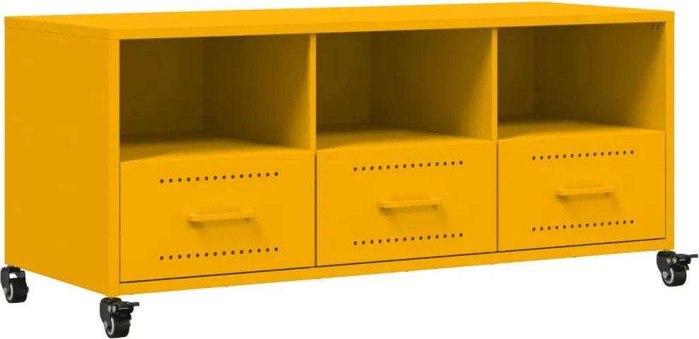 vidaXL mustársárga acél TV-szekrény 100,5 x 39 x 43,5 cm