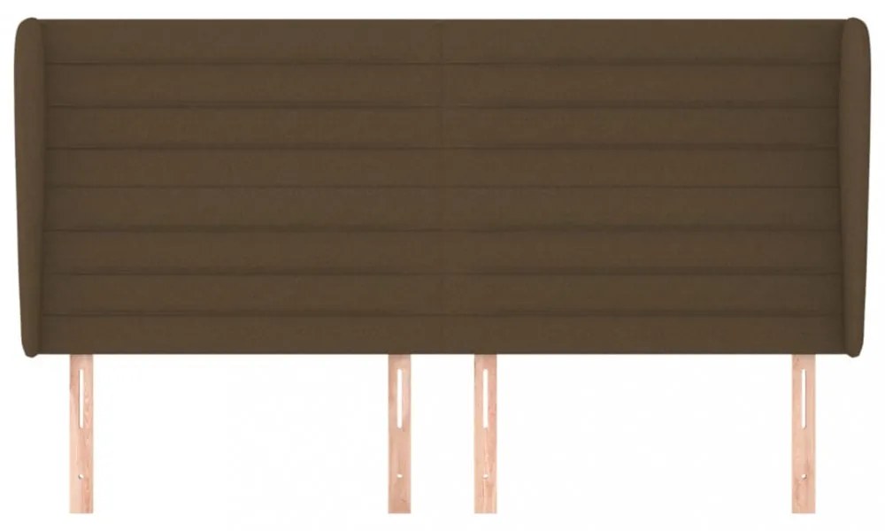 sötétbarna szövet fejtámla szárnyakkal 203x23x118/128 cm