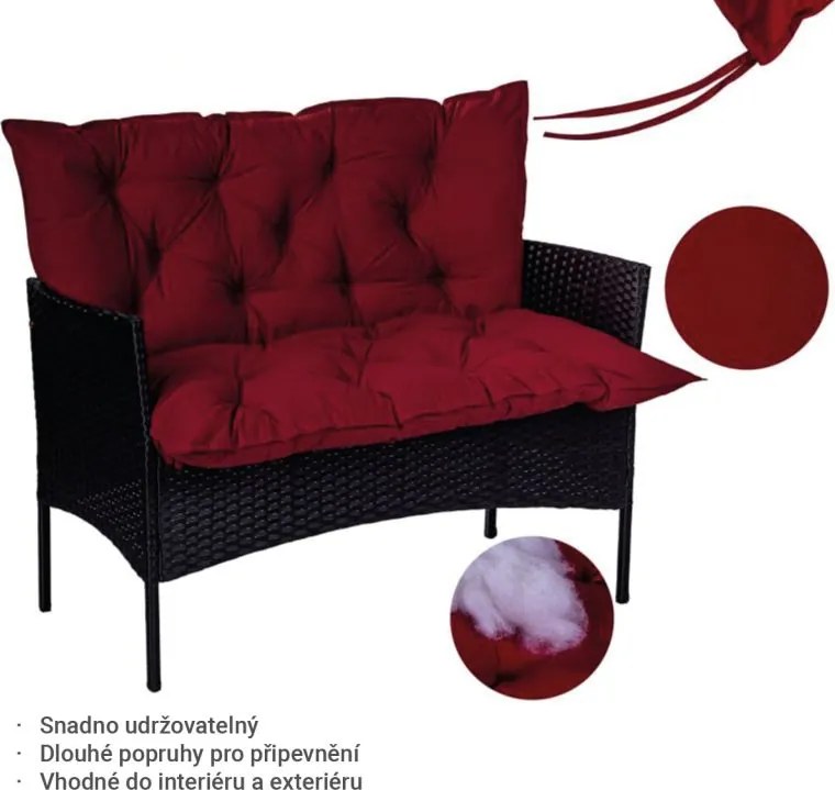 STILISTA Ülőpárna kerti padra  98 x 100 x 8 cm kék