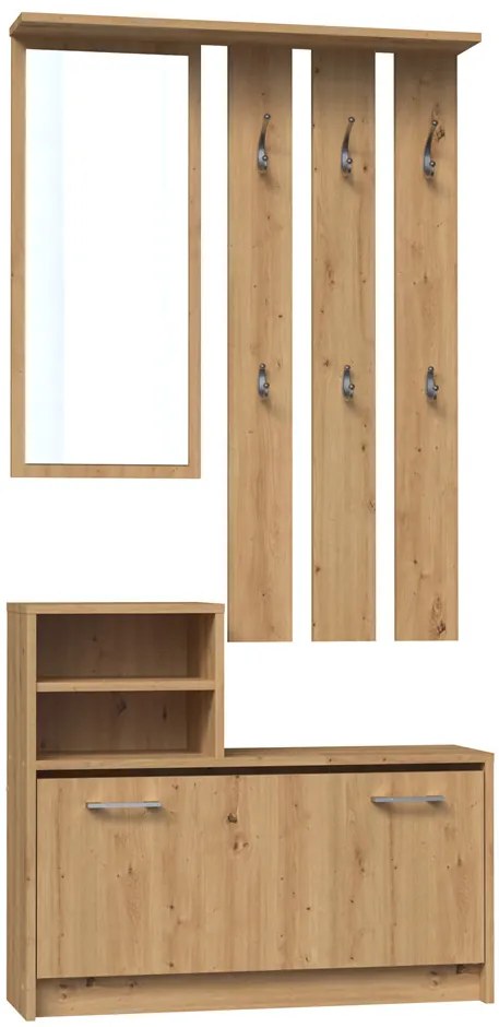 Shannan GAR előszobafal, 85x180x24 cm, tölgy