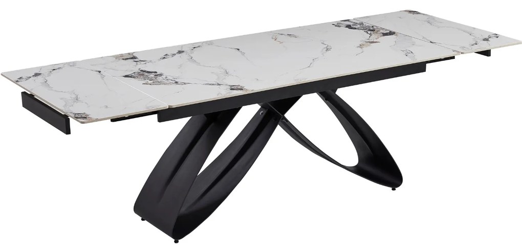 Fehér Márványhatású Bővíthető Kerámia Asztal. LUIGI 160-240 cm