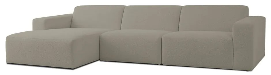 Világosbarna buklé sarokkanapé (bal oldali) Roxy – Scandic