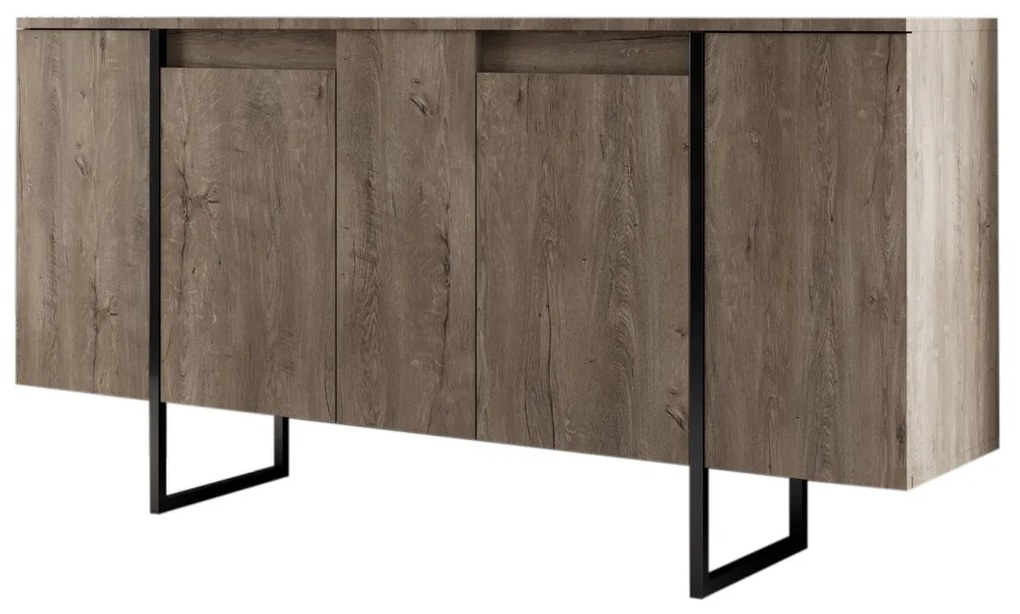 Konzolasztal Luxe - Walnut, Black
