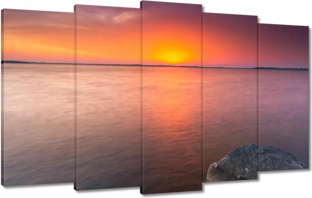 Vászonkép 100x60 Sziklák Tenger Naplemente