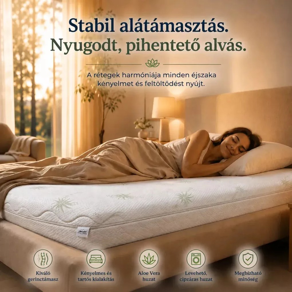 Ortho-Sleepy Light Memory 18 cm magas matrac 2 cm memory Aloe vera huzattal / 200x200 cm