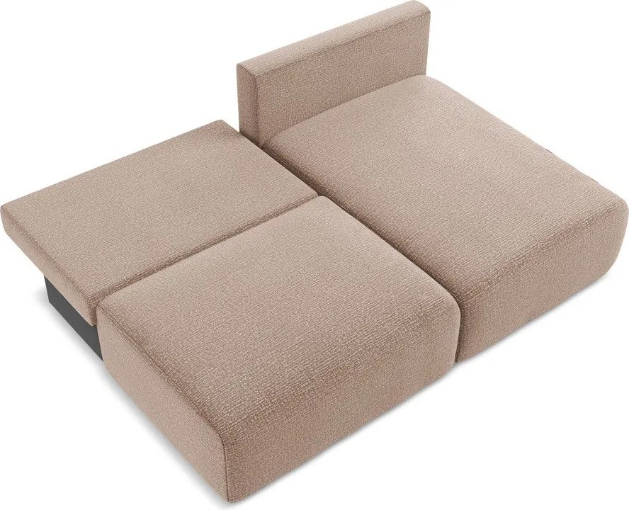 Világosbarna kinyitható-tárolóhelyes sarokkanapé (jobb oldali) Kalena – Makamii