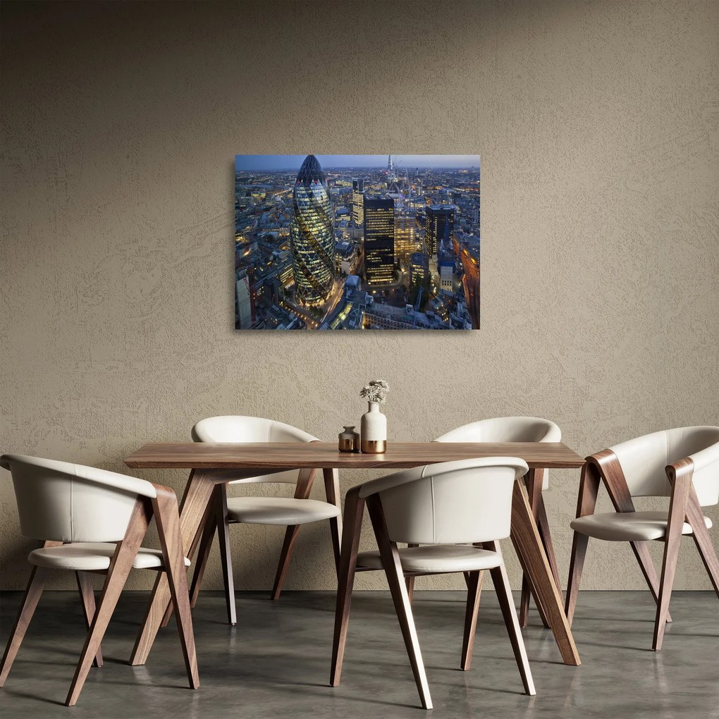 Kép - London esti panorámája (üvegen) (70x50 cm)