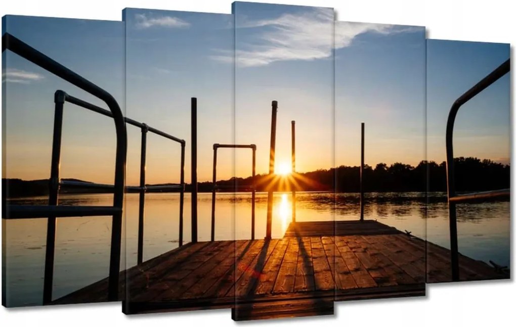 Vászonkép 100x60 Naplemente híd