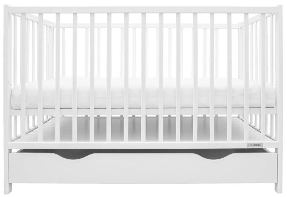 New Baby Basic kiságy fiókkal, fehér