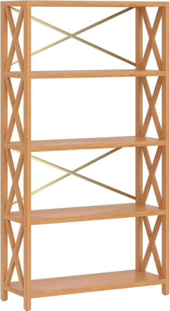 vidaXL 5 szintes tömör tölgyfa polc 80x30x146 cm