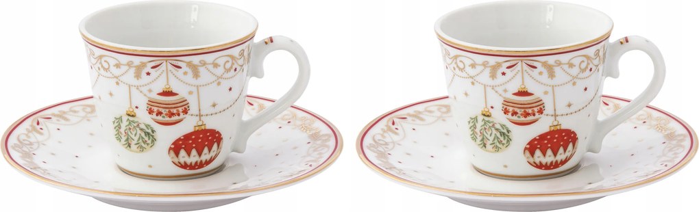 2 db-os eszpresszó csésze kétszemélyes 80 ml karácsonyi porcelán