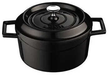 Lénárd öntöttvas lábas + fedő 1 l 16 cm fekete