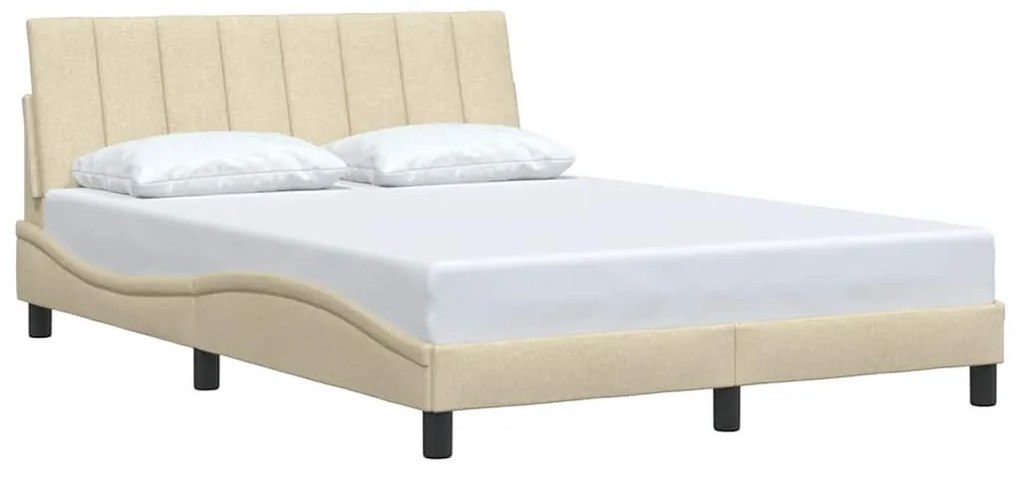 krémszínű szövet ágykeret matrac nélkül Hanko 140 x 200 cm