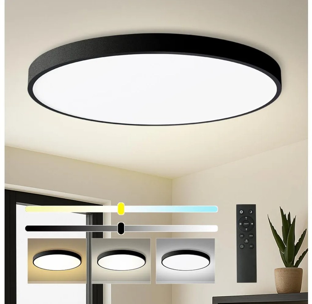 Brilagi - LED dimmelhető lámpa POOL SMART LED/180W/230V átm. 120 cm Wi-Fi Tuya fekete + távirányító