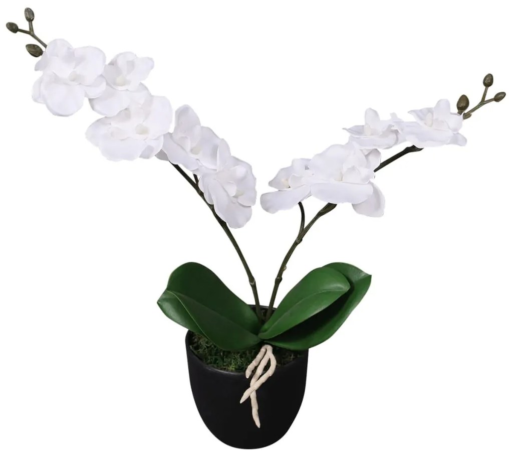 műorchidea virágcseréppel 30 cm fehér