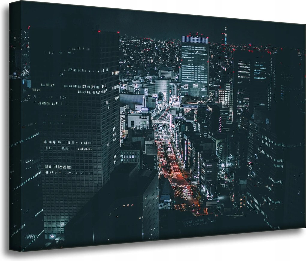 Vászonkép Tokió építészet éjszaka 70X50 cm