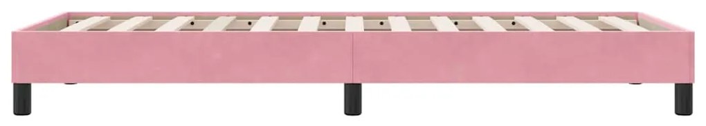 vidaXL rózsaszín bársony rugós ágy matrac nélkül 90x210 cm