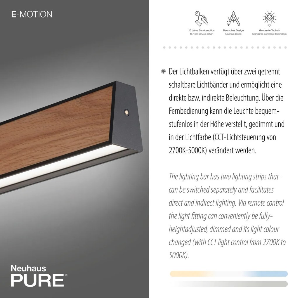 Paul Neuhaus modern skandináv függeszték pure e-motion fekete fa pln2570-79