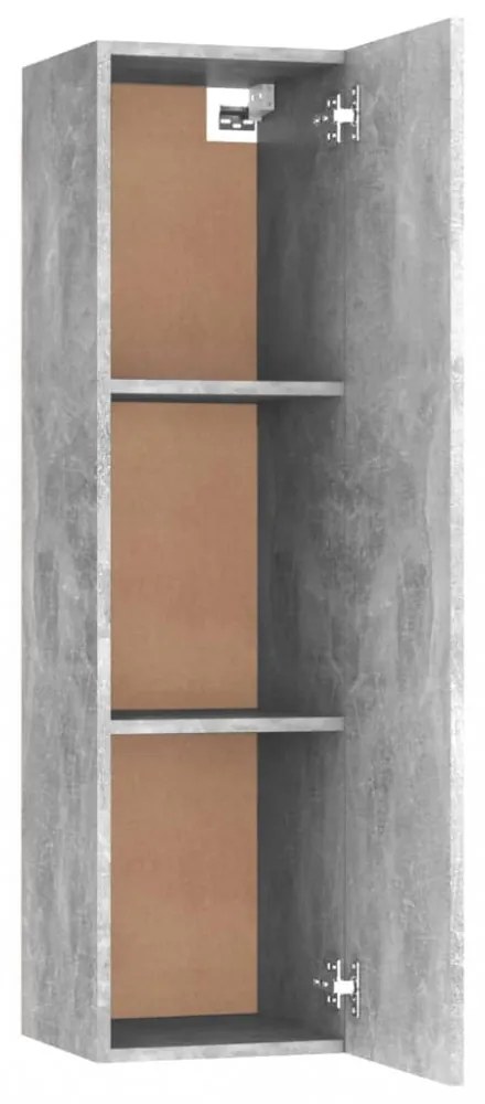 betonszürke szerelt fa TV-szekrény 30,5 x 30 x 110 cm