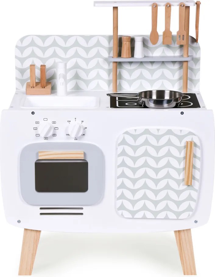 Fa játékkonyha sütővel, mosogatóval konyhai kiegészítőkkel