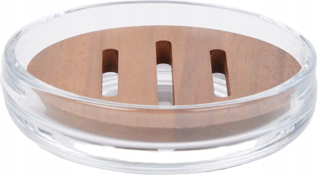 Szappantartó akácfából és üvegből