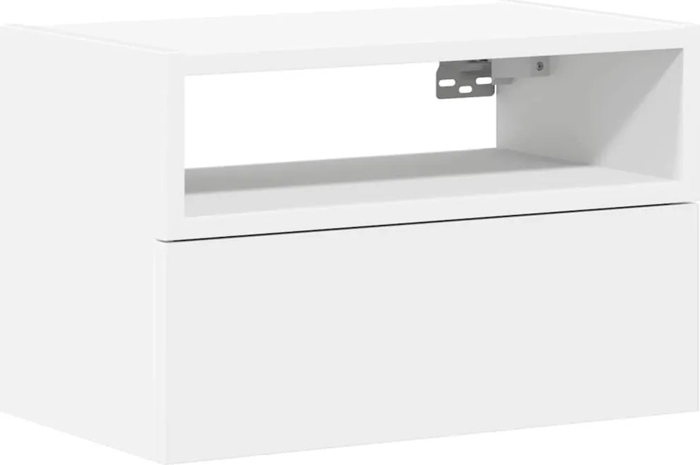 vidaXL fehér falra szerelhető éjjeliszekrény 45 x 26 x 28,5 cm