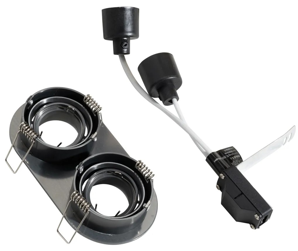 Kerek beépíthető reflektor antracit GU10 35 mm dönthető 2 fényű - Installa