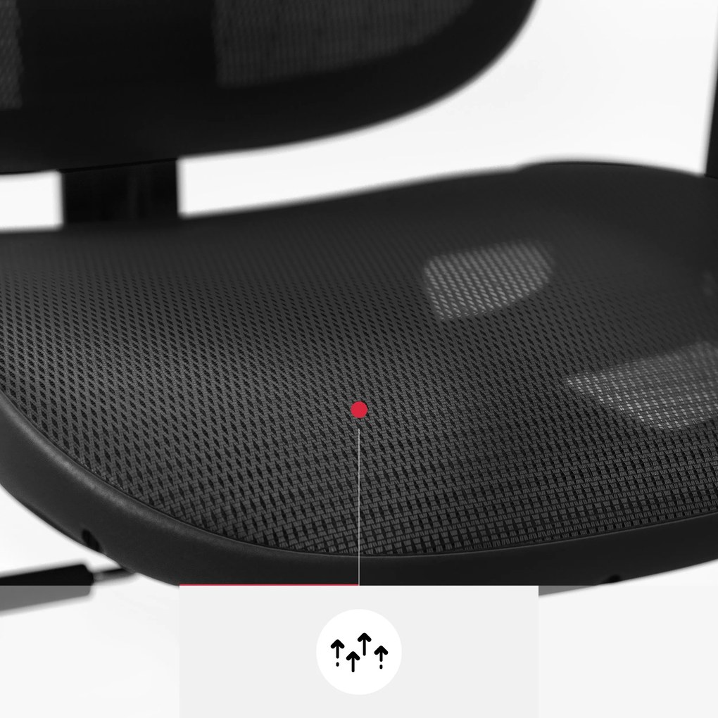 Ergonomikus hálós irodai szék fekete: Diablo V-Basic