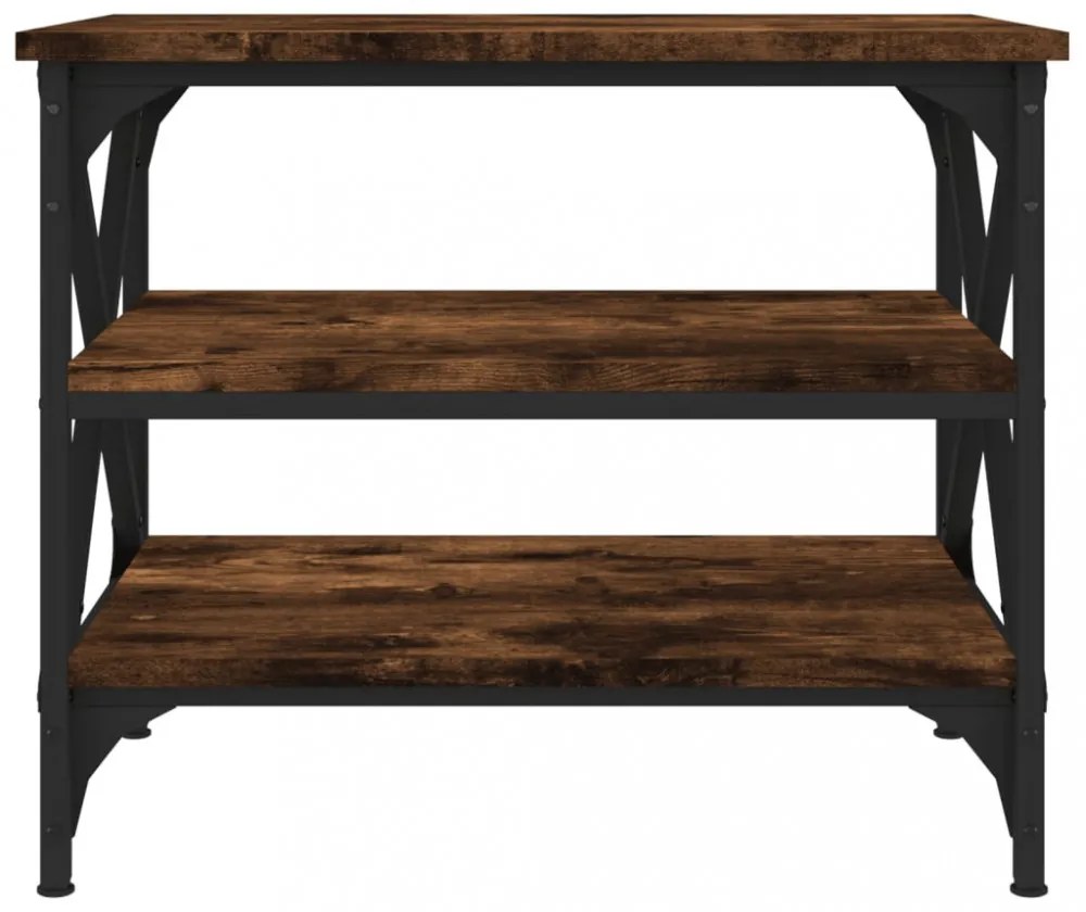 vidaXL füstös tölgy színű szerelt fa kisasztal 55x38x45 cm