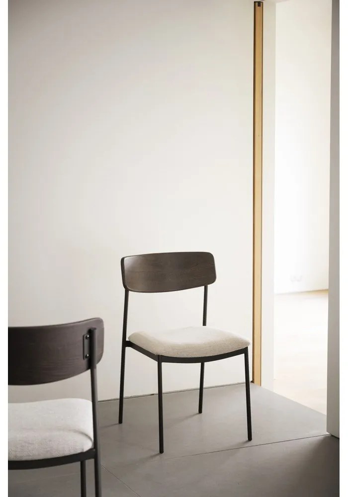 Krémszínű-sötétbarna étkezőszék szett 2 db-os Maymont – Rowico