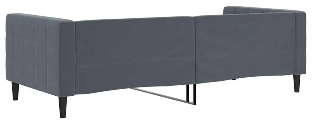 sötétszürke bársony kanapéágy 90 x 190 cm
