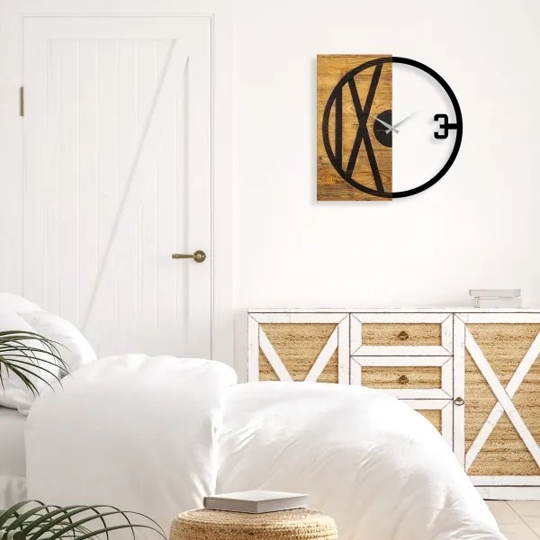 Fali óra 58x58 cm, 1xAA, fa/fém kivitel