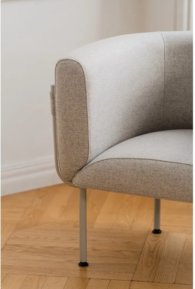 Szürke gyapjú fotel Ubi – noo.ma