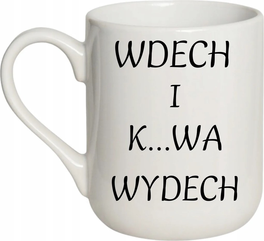 Bögre „Belégzés és kilégzés” kétoldalas 330 coffee fehér