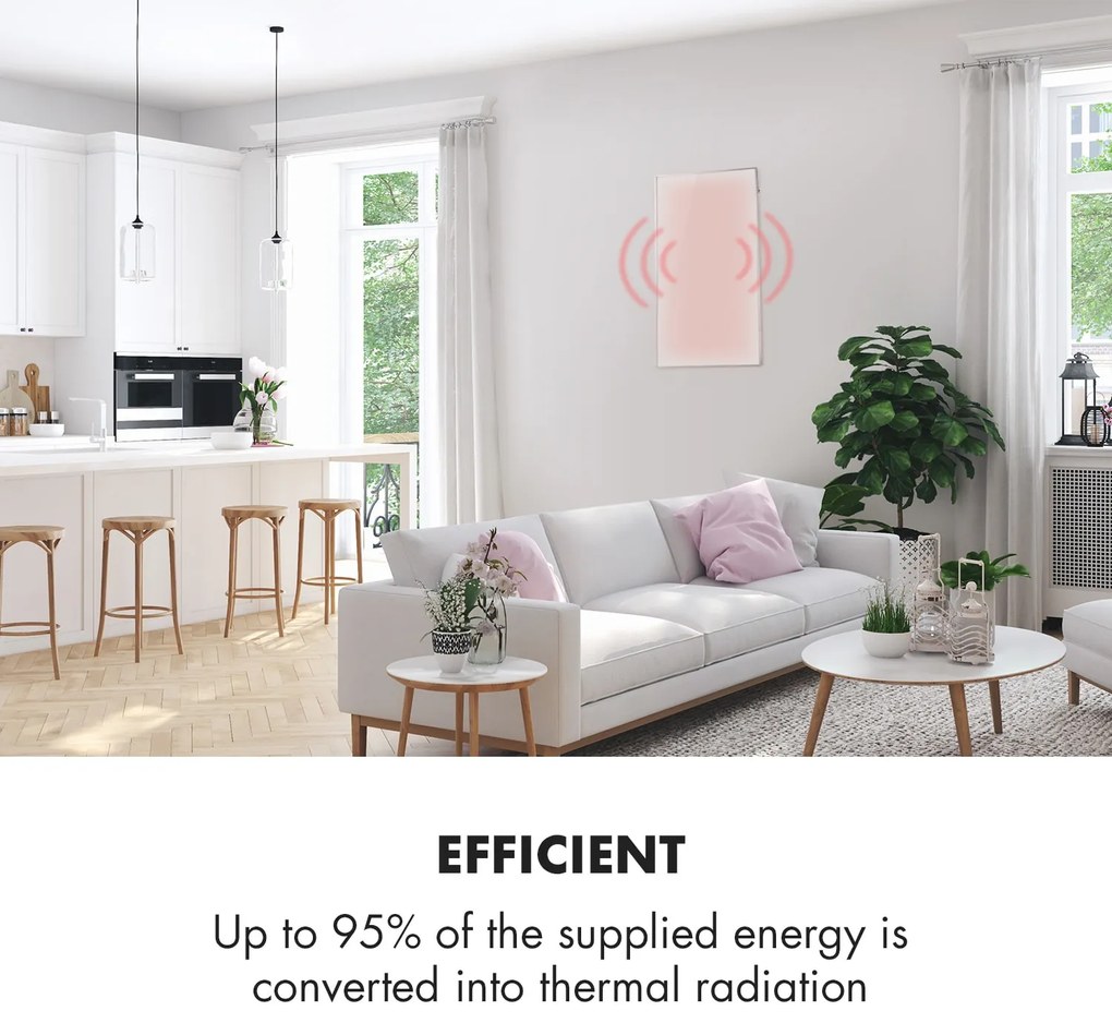 Klarstein Wonderwall 45, Infravörös hősugárzó, 50 x 90 cm, 450 W, heti időzítő, IP24