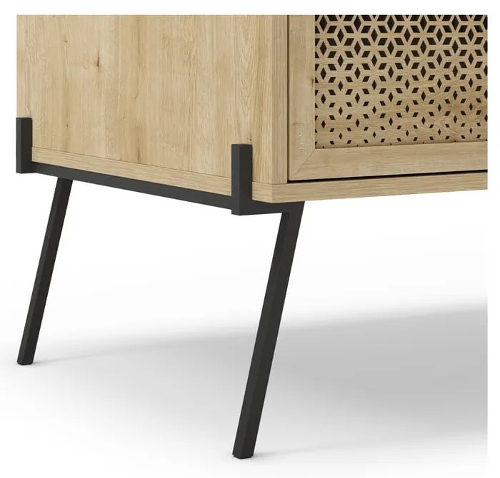 Natúr színű dohányzóasztal tölgyfa dekorral 60x100 cm Ecrin – Marckeric