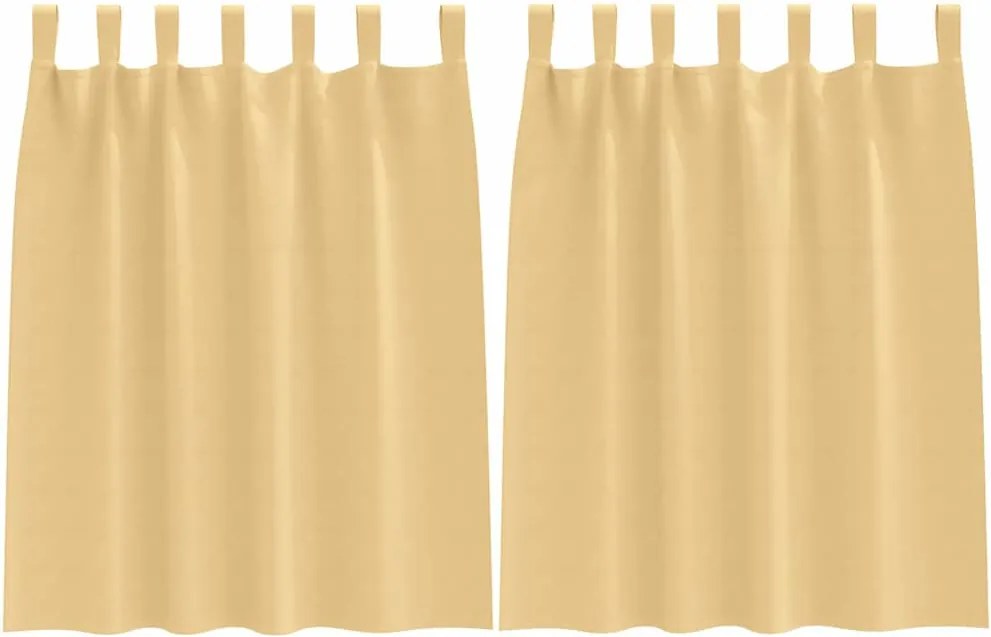 vidaXL Fekete Függöny Gyűrűkkel 2 pcs Bézs 140 x 140 cm Poliészter