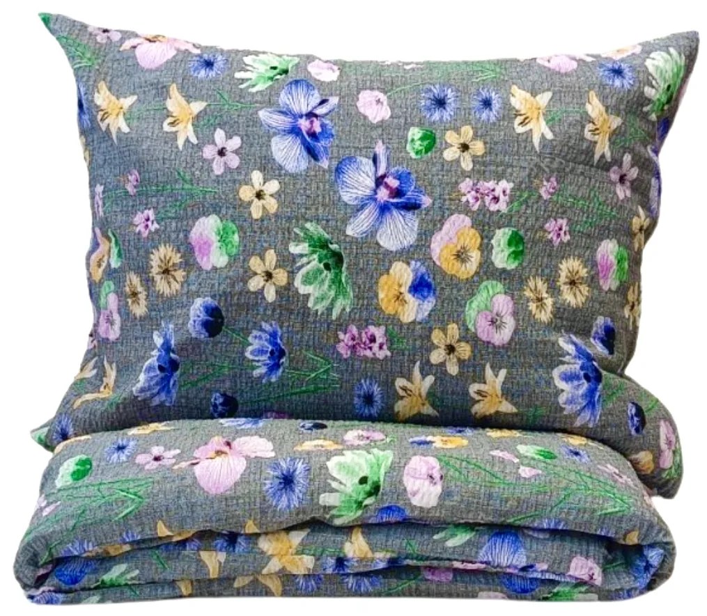 Ágynemű krepp kert TiaHome - 1x Párna 90x70cm, 1x Paplan 140x200cm