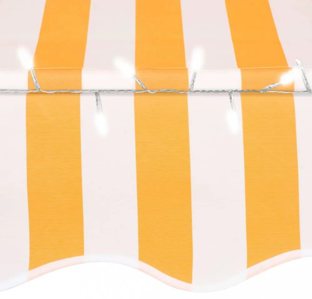 fehér-narancssárga manuális LED-es napellenző 150 cm