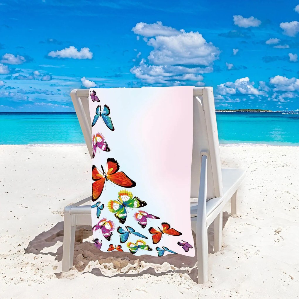 Strandtörölköző SILMARI 100x180 cm színes, 100% mikroszálas