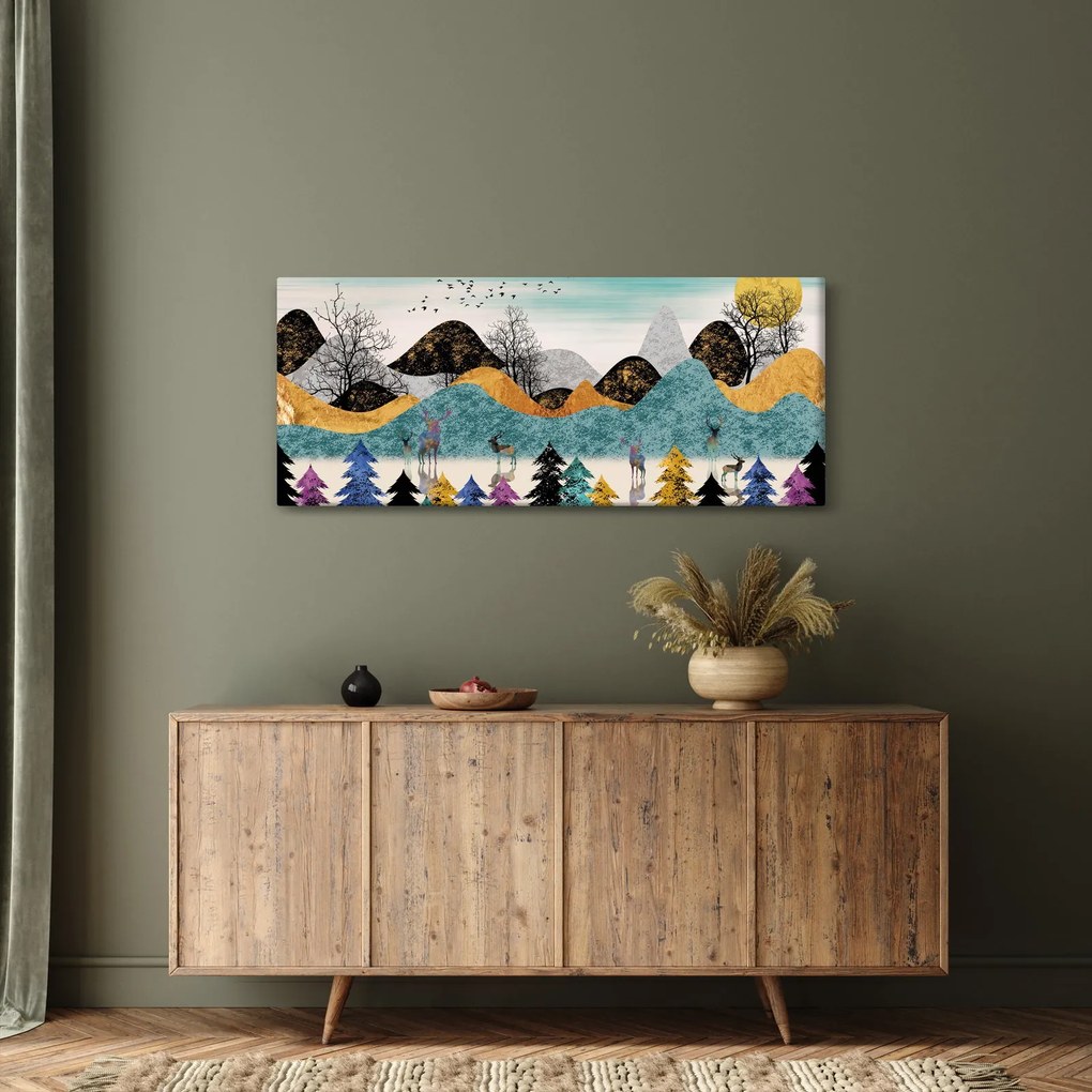 Grafikus kép szarvas (120x50 cm)