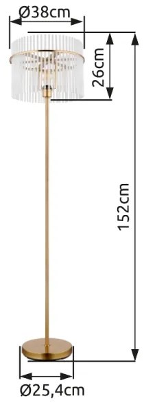 Globo 15698SM - Állólámpa GORLEY 1xE27/60W/230V arany