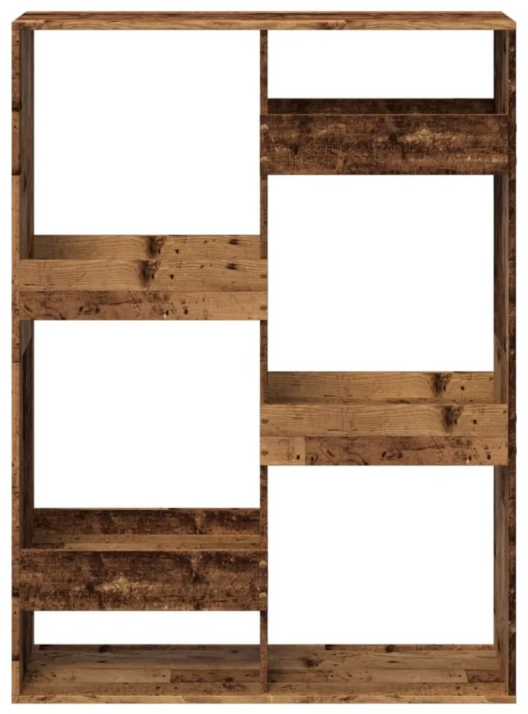 antik fa színű szerelt fa könyvespolc 100 x 33 x 135 cm