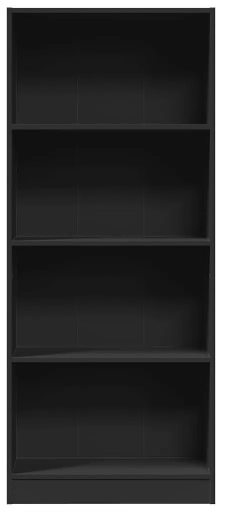fekete szerelt fa könyvszekrény 60 x 24 x 143 cm