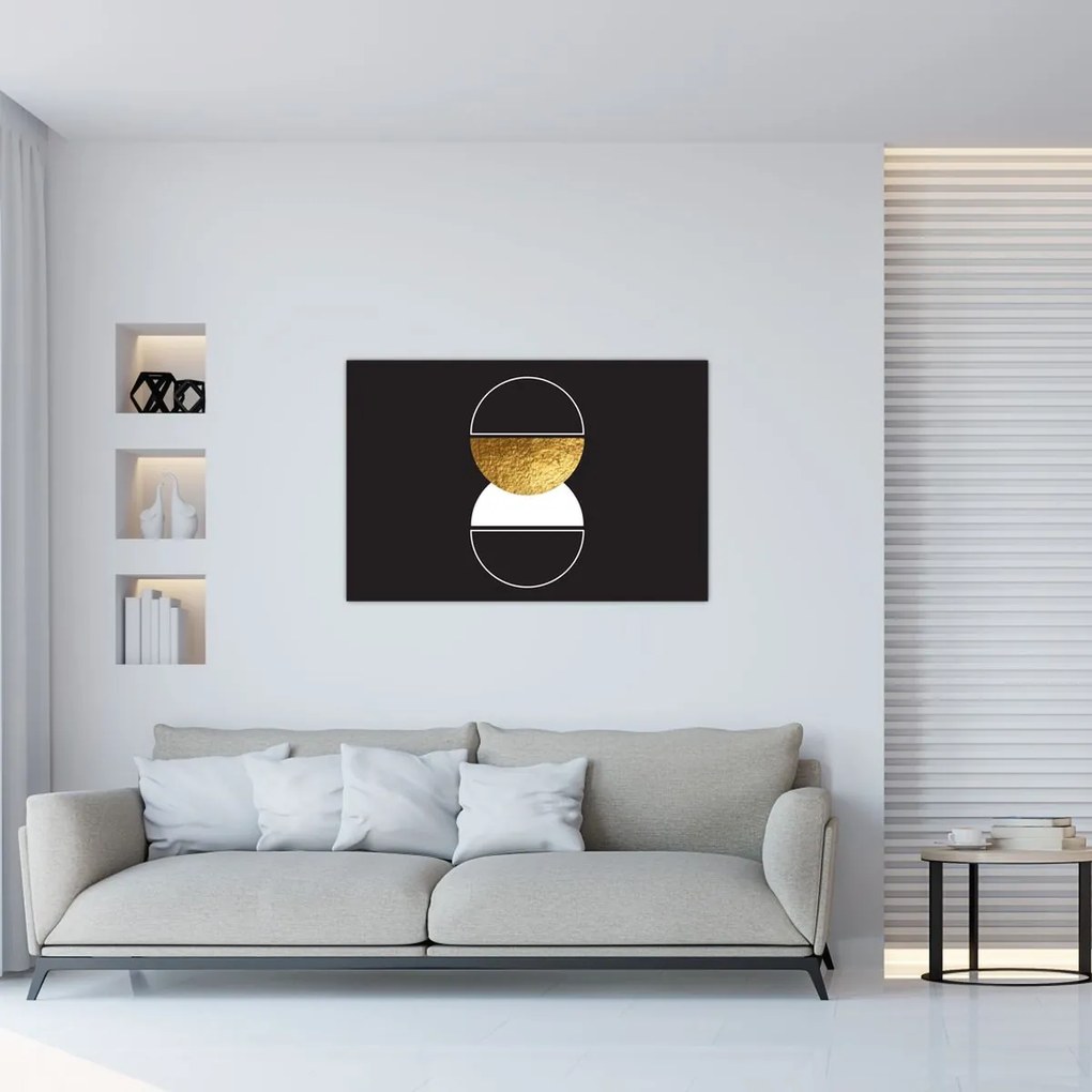 Kép - Absztrakció arany és fekete N⁰2 (90x60 cm)
