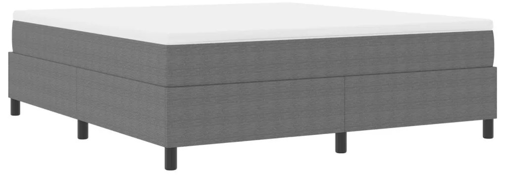 Boxspring Ágy Világosszürke Szuper King Bordás Szövet
