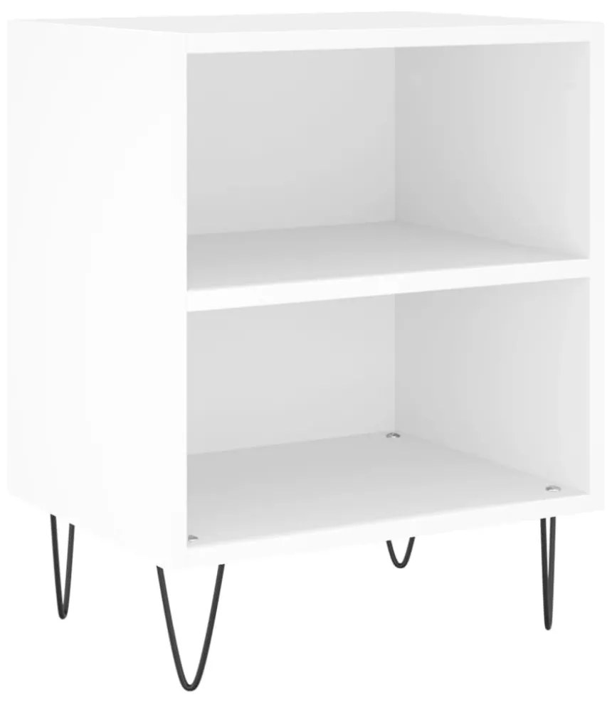 vidaXL 2 db fehér szerelt fa éjjeliszekrény 40 x 30 x 50 cm